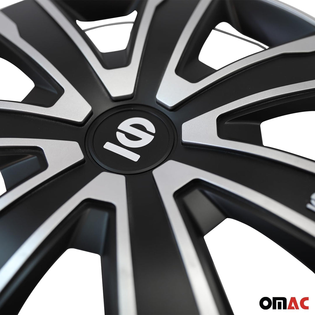 Sparco Radzierblenden Palermo - 14-Zoll - Silber/Schwarz - Satz mit 4 Stück