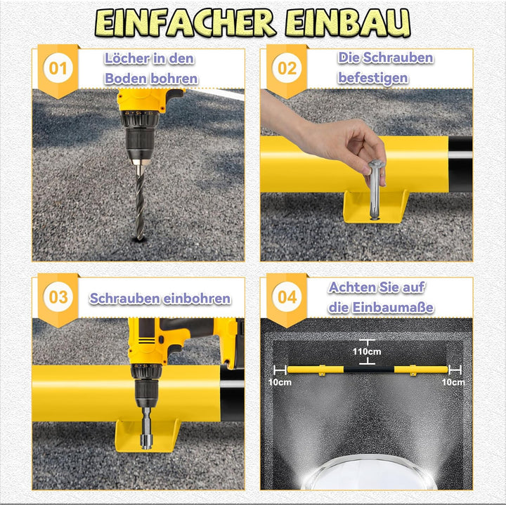 Froadp 1 Stück Radstopper Parkplatzsperre 180cm Auto Einparkhilfe aus Verdickter Stahl Radstopp-Park