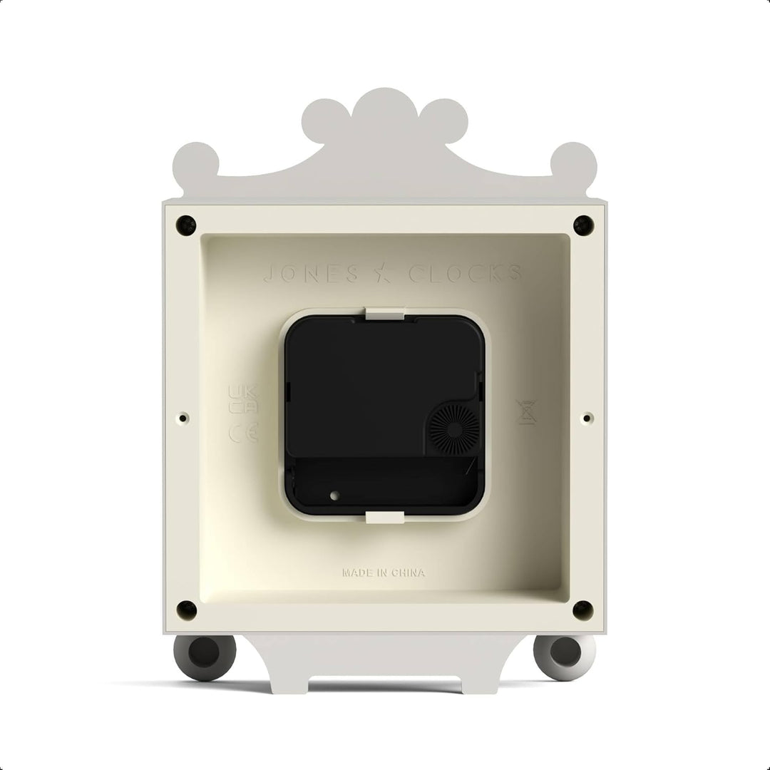 JONES CLOCKS® Parlour Kaminsims Uhr | Klassische Kutschenuhr | Hellgrau | Elegantes quadratisches de