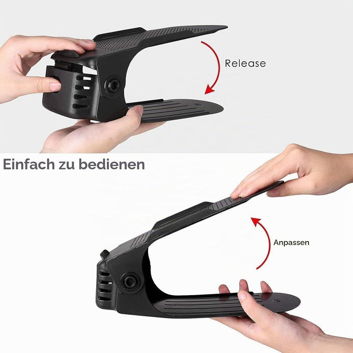 YUENFONG Einstellbare Schuhregale 10 Stück Verstellbarer Schuhhalter, 3 höhenverstellbar rutschfest