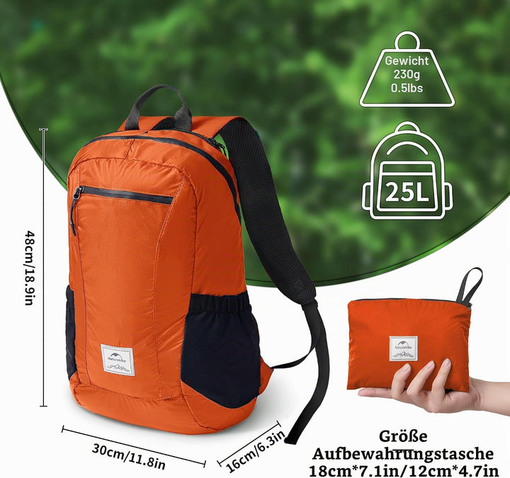 Naturehike Ultraleichter Rucksack Faltbarer Rucksack 18L/25L Trekkingrucksack Herren Damen Wanderruc