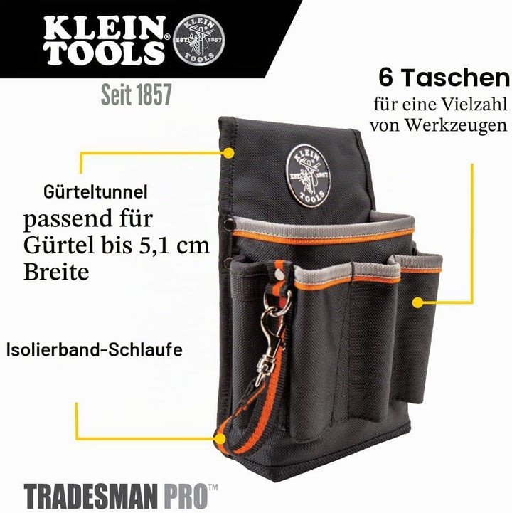 Klein Tools 5240 Fach-Pro klein Wartung Werkzeug Tasche, 5241 Tasche mit 6 Fächern, Tasche mit 6 F&amp;