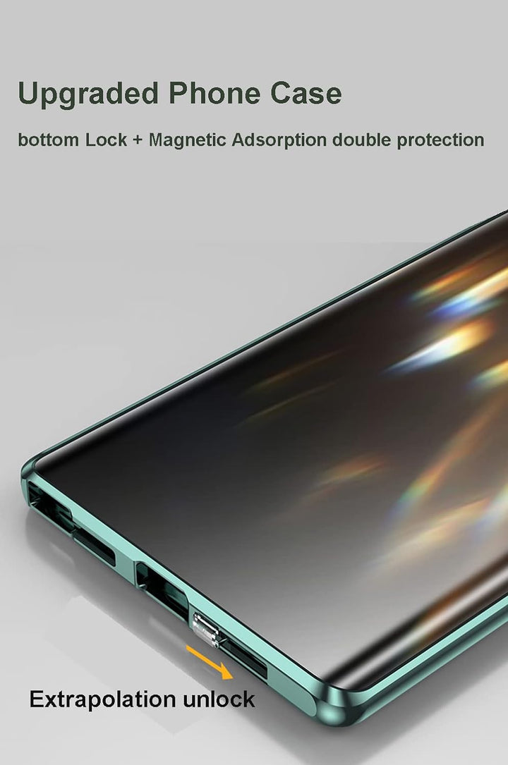 CeeEee Anti-Spy Case für Samsung S22+ Hülle 5G Ultra Dünn Magnetische Cover mit Dual Gehärtetem Glas