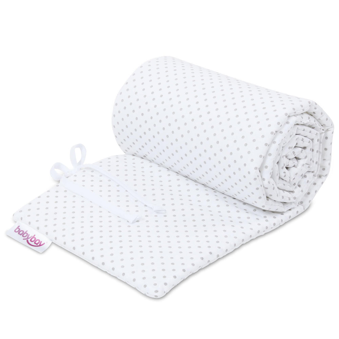 babybay Nestchen Piqué passend für Modell Boxspring XXL, weiss Punkte perlgrau