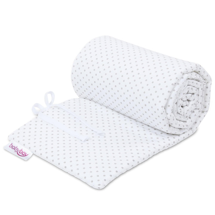 babybay Nestchen Piqué passend für Modell Boxspring XXL, weiss Punkte perlgrau