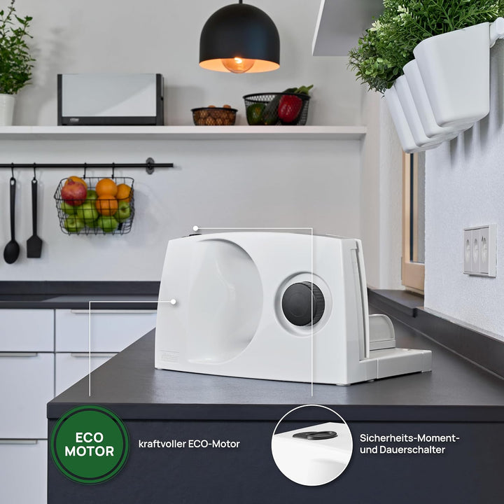 ritter markant 01 Klappbarer elektrischer Allesschneider & Brotschneidemaschine mit ECO-Motor, Made