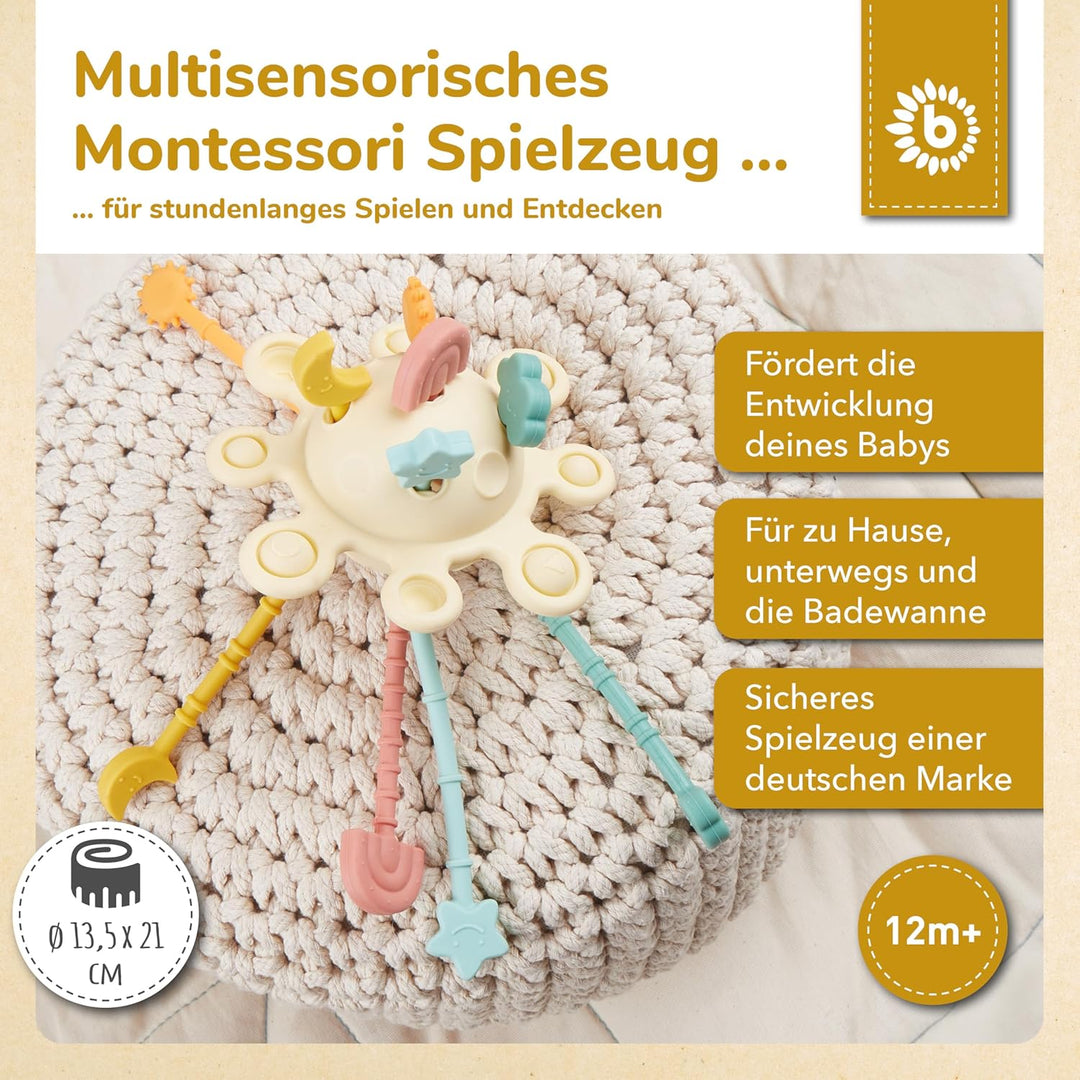 Bieco Silikon Activity Planet Banana | Montessori Spielzeug für 1-Jährige | Ufo Motorikspielzeug | Z