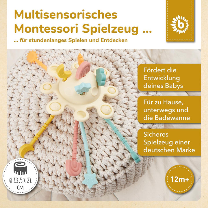 Bieco Silikon Activity Planet Banana | Montessori Spielzeug für 1-Jährige | Ufo Motorikspielzeug | Z