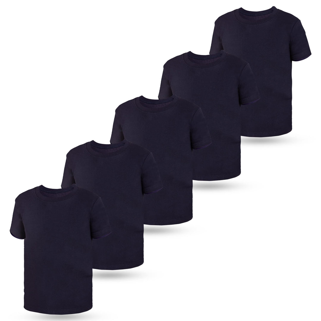 LOREZA ® 5er Pack Kinder Jungen Mädchen Unterhemd Kurzarm T-Shirt 100% Baumwolle Feinripp Unisex 116
