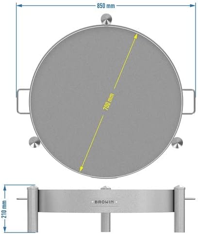 Browin- Massive Feuerschale 70 cm Stahl geschweisst - Robuste Feuerstelle für Garten & Terrasse - De