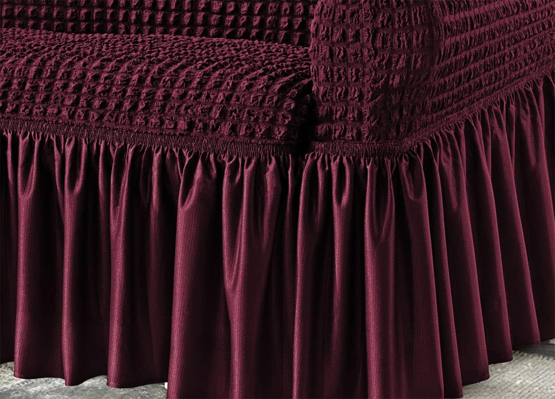 BIANCHERIAWEB Voila Sofaüberwurf aus Canvas, 2-Sitzer Bordeaux, Bordeaux