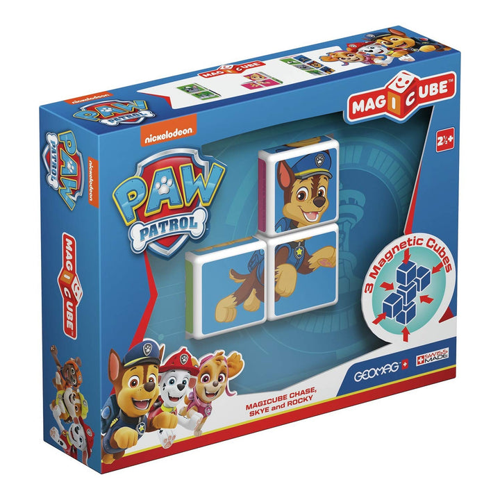 Geomag MagiCube PAW PATROL 077 Chase, Skye and Rocky - 3 Magnetwürfel für Konstruktionen, mehrfarbig