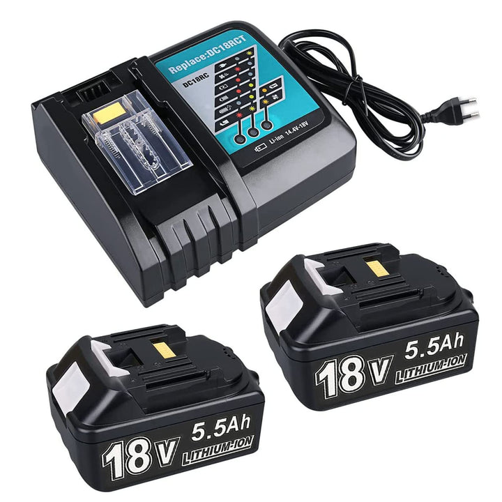 Replacement Battery for Makita Battery 18 V 2 x 18 V 5500 mAh Replacement Battery for Makita 18 V Ba