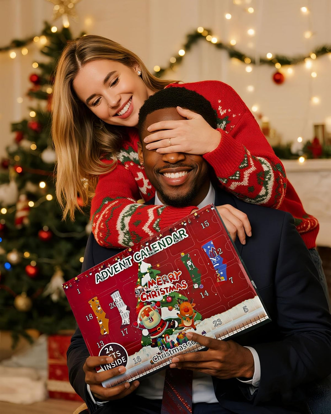 Jeasona Adventskalender 2025 Frauen/Männer Adventskalender Socken Damen/Herren 39-42 Mehrfarbig-9950