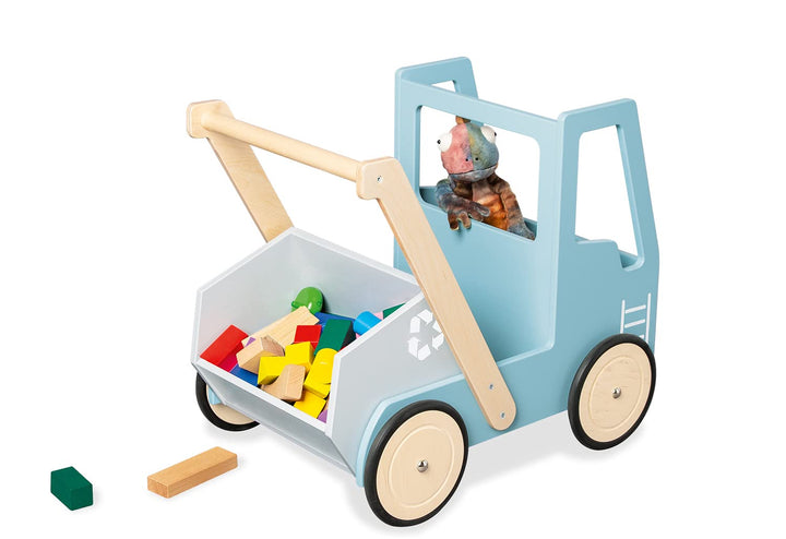 Lauflernwagen 'Kipplaster Fred' von Pinolino, Laufhilfe, mit Bremse, blau