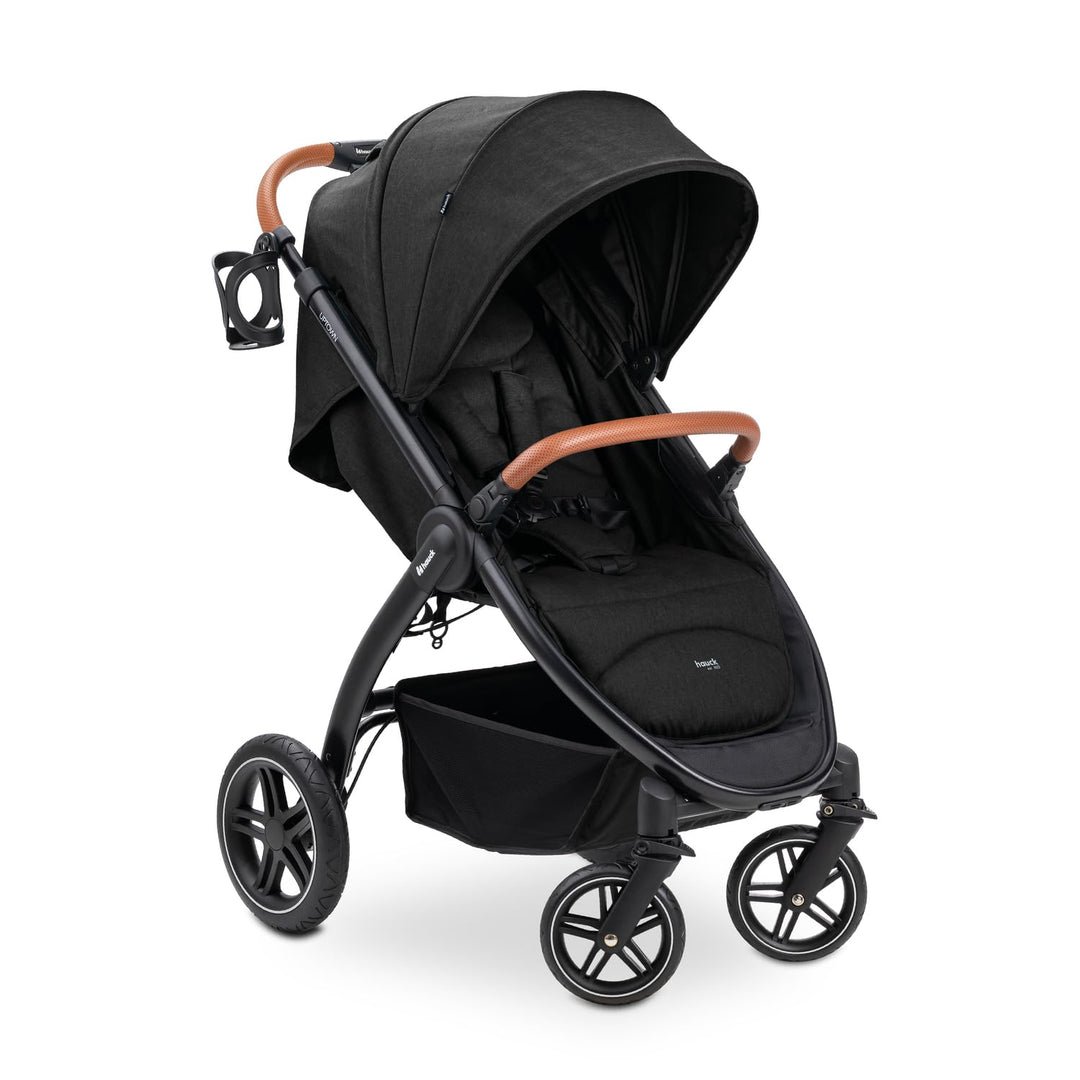 Hauck Uptown Kinderwagen Melange Black – Kinderwagen für jedes Gelände, extra grosser Sitz, flache L