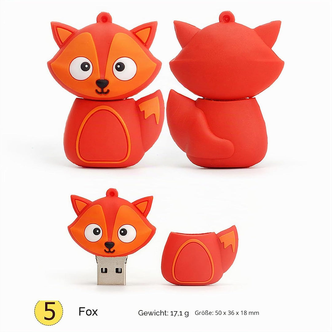 LEIZHAN 16GB*5 USB-Stick Hochgeschwindigkeits-Silikon Memory Stick Cartoon Speicherstick Flash-Speic
