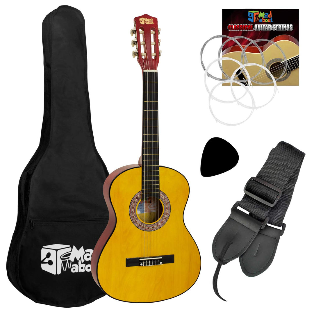 Mad About CLG1-12-PACK Set Klassische Spanische Gitarre, 1/2 Grösse, für Kinder - jetzt mit kostenlo
