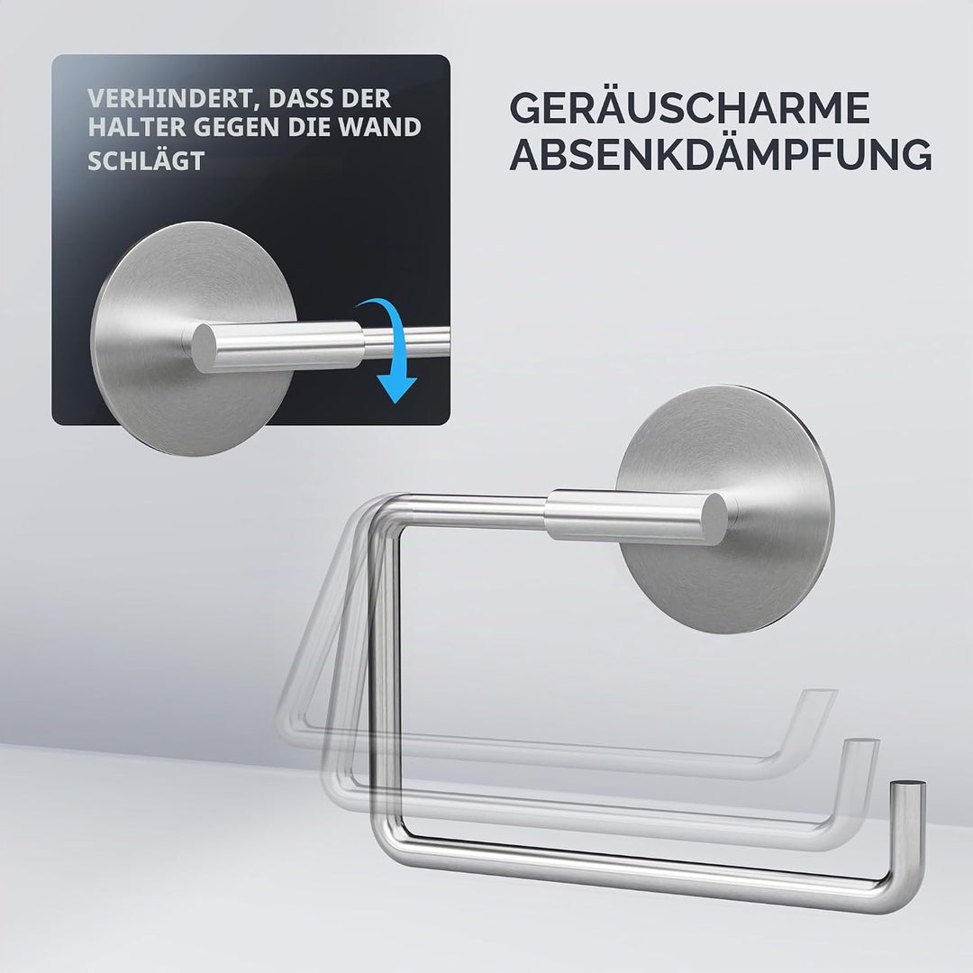 Toilettenpapierhalter Hammerodde ohne Bohren Silber | Klorollenhalter selbstklebend Edelstahl | Klor