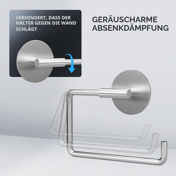Toilettenpapierhalter Hammerodde ohne Bohren Silber | Klorollenhalter selbstklebend Edelstahl | Klor
