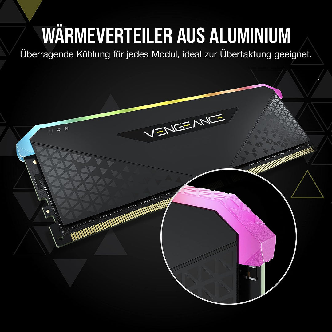 Corsair Vengeance RGB RS 64 GB (2 x 32 GB) DDR4 3.200MHz C16 Arbeitsspeicher (Dynamische RGB-Beleuch