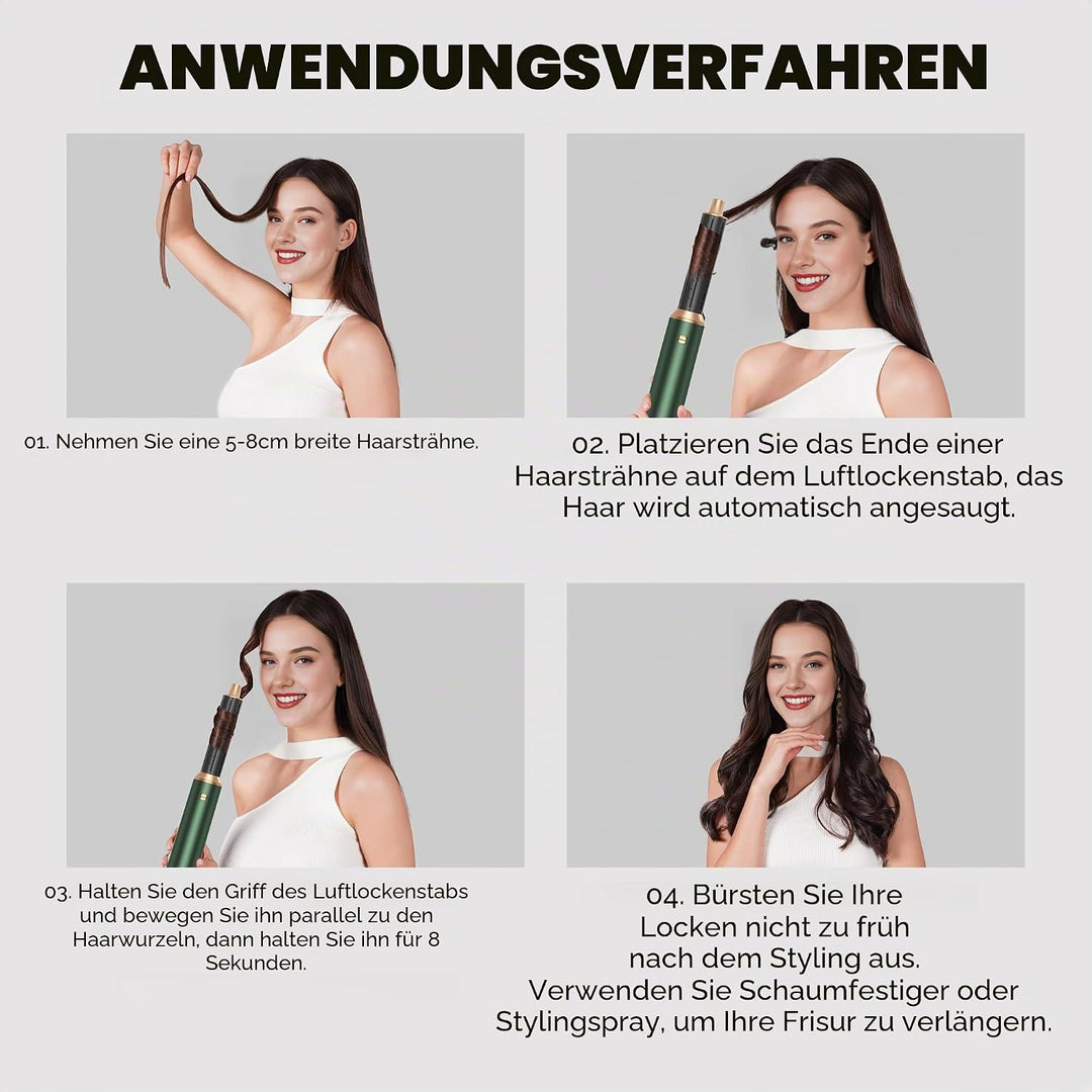 OKWRAP Hairstyler 5 in 1 Hair Styler SetHaarstyler, Airstyler Air Curlers Föhn 5 in 1 Mit Rundbürste