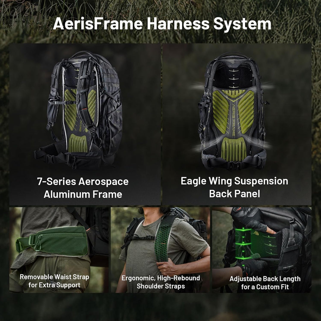 PGYTECH OnePro ST Supertele Kamerarucksack Für 600–1200mm Objektive,Schwarz | AerisFrame Tragesystem