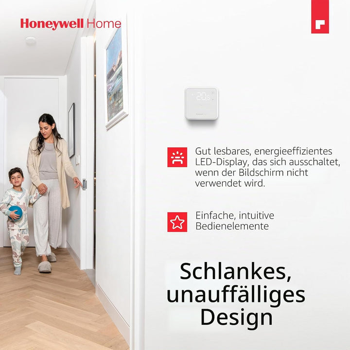Honeywell Home DT3R Raumthermostat ohne Kabel EIN/Aus, weiss Drahtlos | Premium Kabellos Weiss, Drah