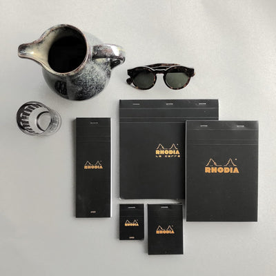 Rhodia 182009C - Packung mit 5 Notizblöcken geheftet No.18, DIN A4 80 Blätter kariert 80g, Schwarz,