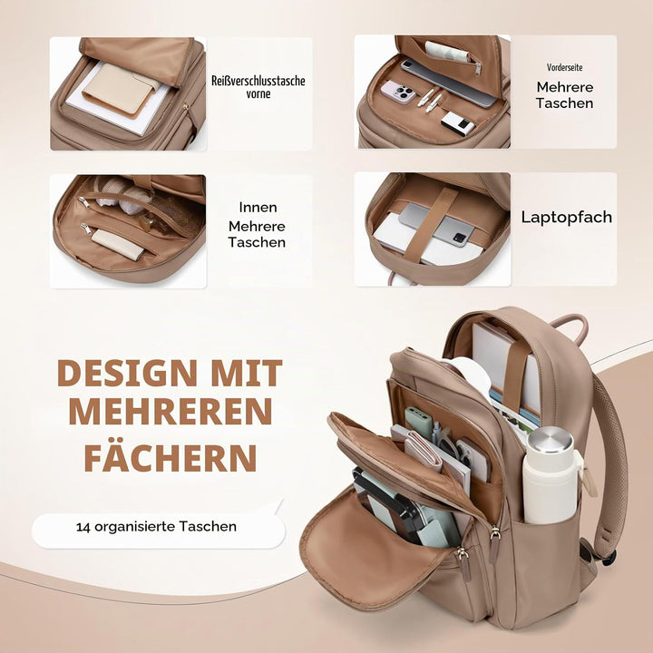 GOLF SUPAGS Gross Arbeitsrucksack Damen, Wasserdicht Laptop Rucksack mit Laptopfach, Multifunktional
