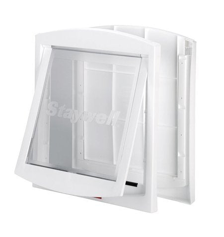 STAYWELL Hundetür Katzentür / in Weiss, für mittelgrosse Hunde & Katzen Hundeklappe Katzenklappe