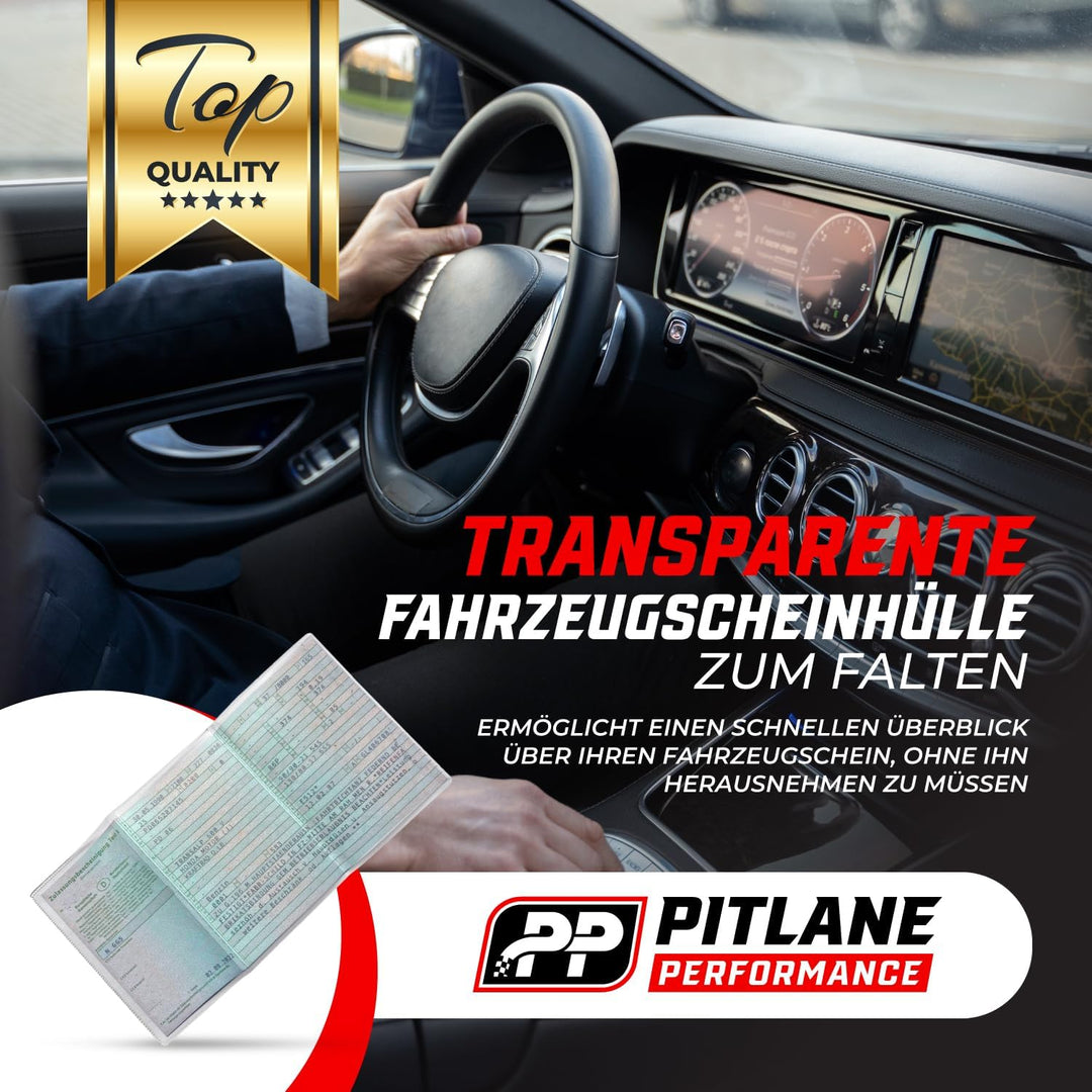 2 Stück Premium Fahrzeugscheinhülle für KFZ-Zulassungspapiere Etui Hülle Transparente Fahrzeugpapier