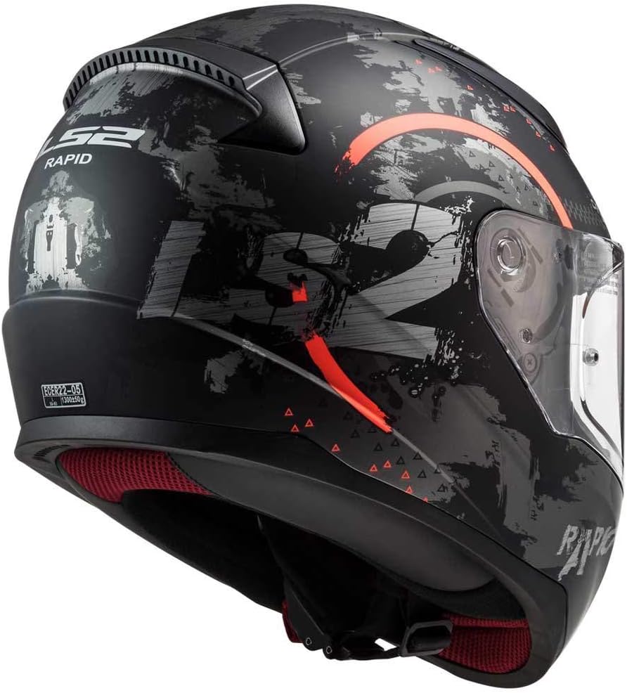 LS2 Motorradhelm Rapid Circle XL Schwarz/Orange, XL Schwarz/Orange