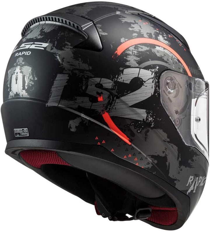 LS2 Motorradhelm Rapid Circle XL Schwarz/Orange, XL Schwarz/Orange
