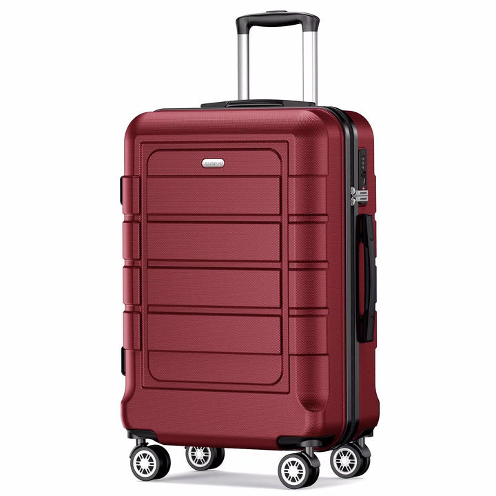 SHOWKOO Koffer Mittelgross Hartschale Leicht Reisekoffer ABS+PC Erweiterbar Haltbar Trolley Handgepä