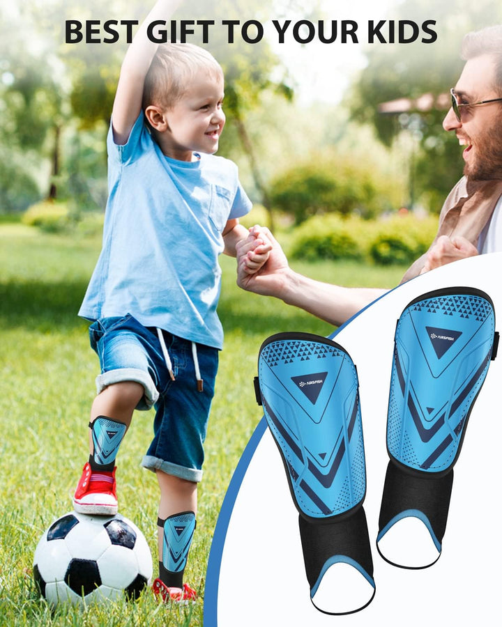 Schienbeinschoner Kinder Fussball Zertifizierte Airsfish Schienbeinschoner für Fussball mit Knöchels