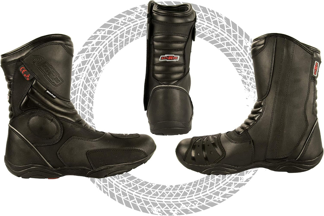 Zerimar Motorrad Lederstiefel - Stiefel Motorrad Leder - MotorradSchuhe Leder - Motorradstiefel - Mo