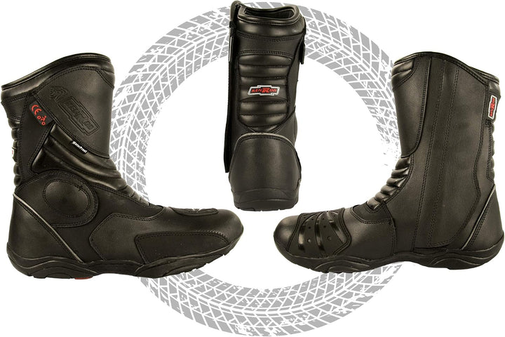 Zerimar Motorrad Lederstiefel - Stiefel Motorrad Leder - MotorradSchuhe Leder - Motorradstiefel - Mo