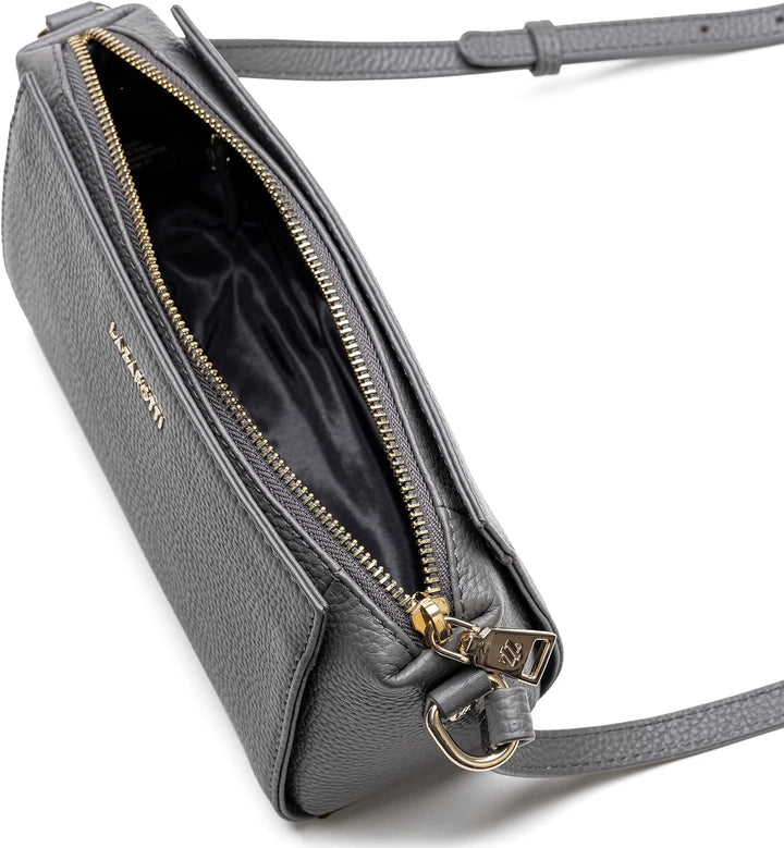 Lazarotti Bologna Leder Umhängetasche Damen | verstellbarer Schultergurt | mittelgrosse Crossbody Ba