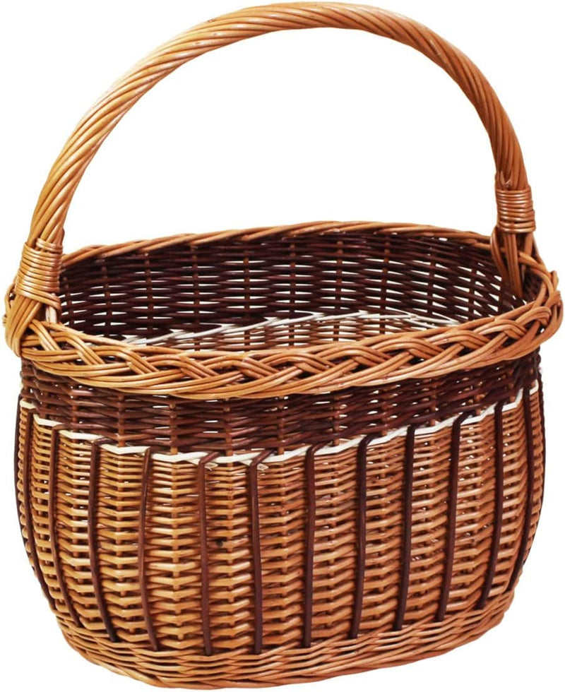 Weidenkorb, Einkaufskorb, Obst- oder Gemüsekorb, Pilzkorb, Picknickkorb 36 x 27 / H 25/43 cm