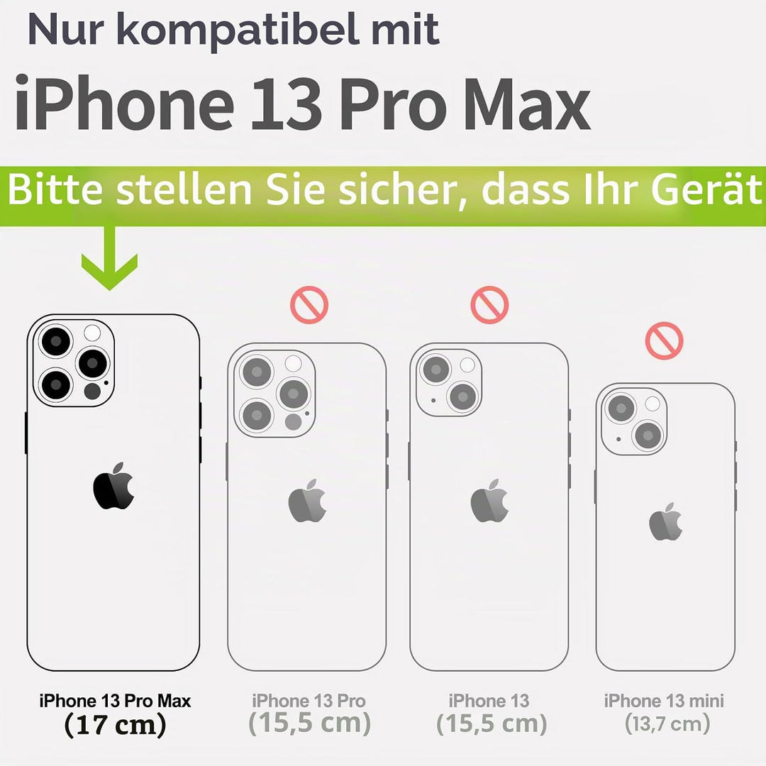 Carveit Magnetisch Hülle für iPhone 13 Pro Max Case [Elegante Schwarzholz] [Weich TPU Stossstange] S
