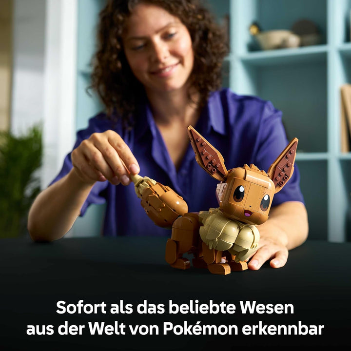 LEGO Pokémon Evoli Figur - Bauset für Erwachsene - Anime Modellbau mit beweglichen Gliedmassen, Ohre