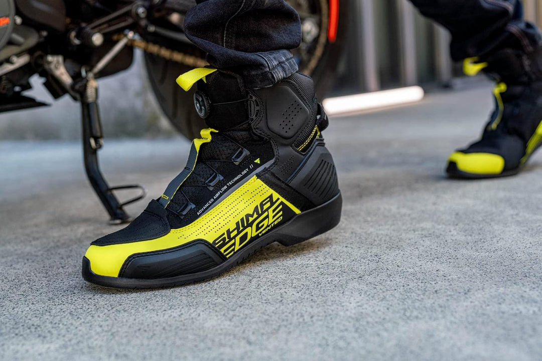 SHIMA EDGE Vented, Motorradschuhe für Männer - Verstärkte Strassenreitschuhe mit ATOP-Verschlusssyst