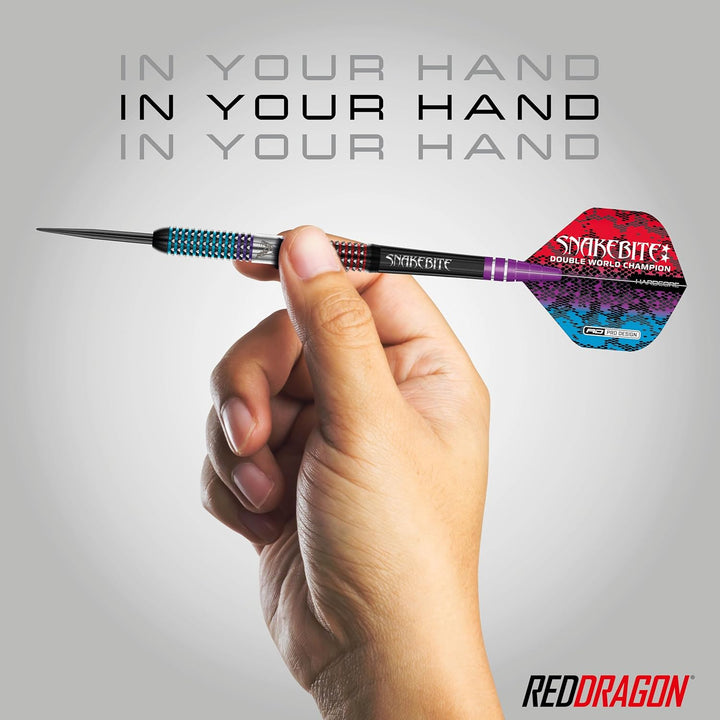 RED DRAGON Peter Snakebite Wright Spirit Edition Premium Tungsten Darts Set mit Flights und Stems 21