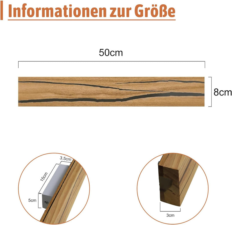 ZMH Holz Wandleuchte LED 8W Wandlampe innen Holz Nachtlampe Nachtlampe warmweiss für Schlafzimmer Fl