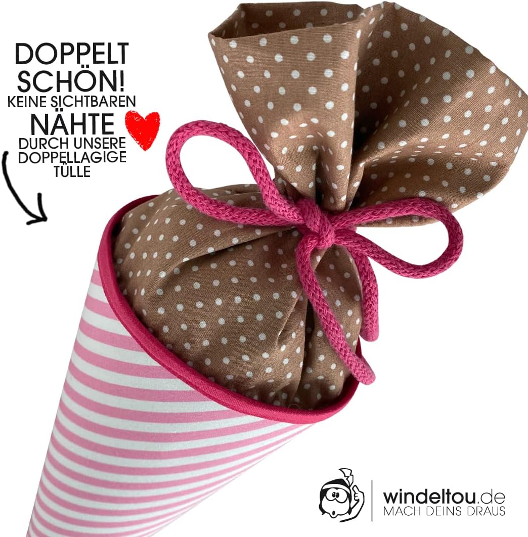Hochwertige 35 cm Schultüte, Zuckertüte in ROSA | Start deiner Kreativität | Ideal zur Gestaltung mi