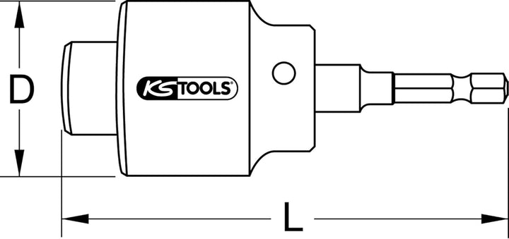 KS Tools 116.2037 1/2" Hahnverlängerungsfräser, 1/4"-6-kant-Aufnahme