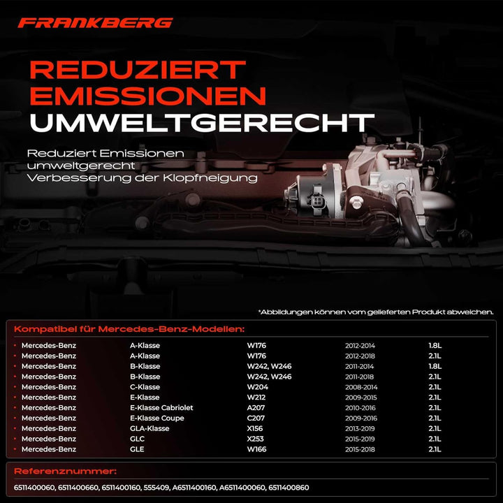 AGR-Ventil für W176 A200 W246 B200 W204 C180 W205 C220 C204 C220 S204 C180 S205 C220 C117 X117 CLA20