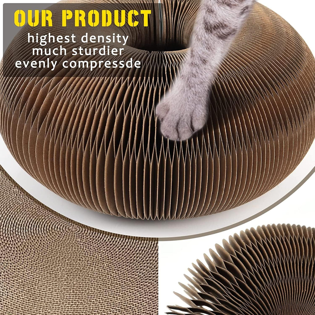 Katzen Kratzbrett,Magic Organ Cat Scratching Board, 2-in-1 Cat Kratzbrett mit Glöckchen, Foldable Co