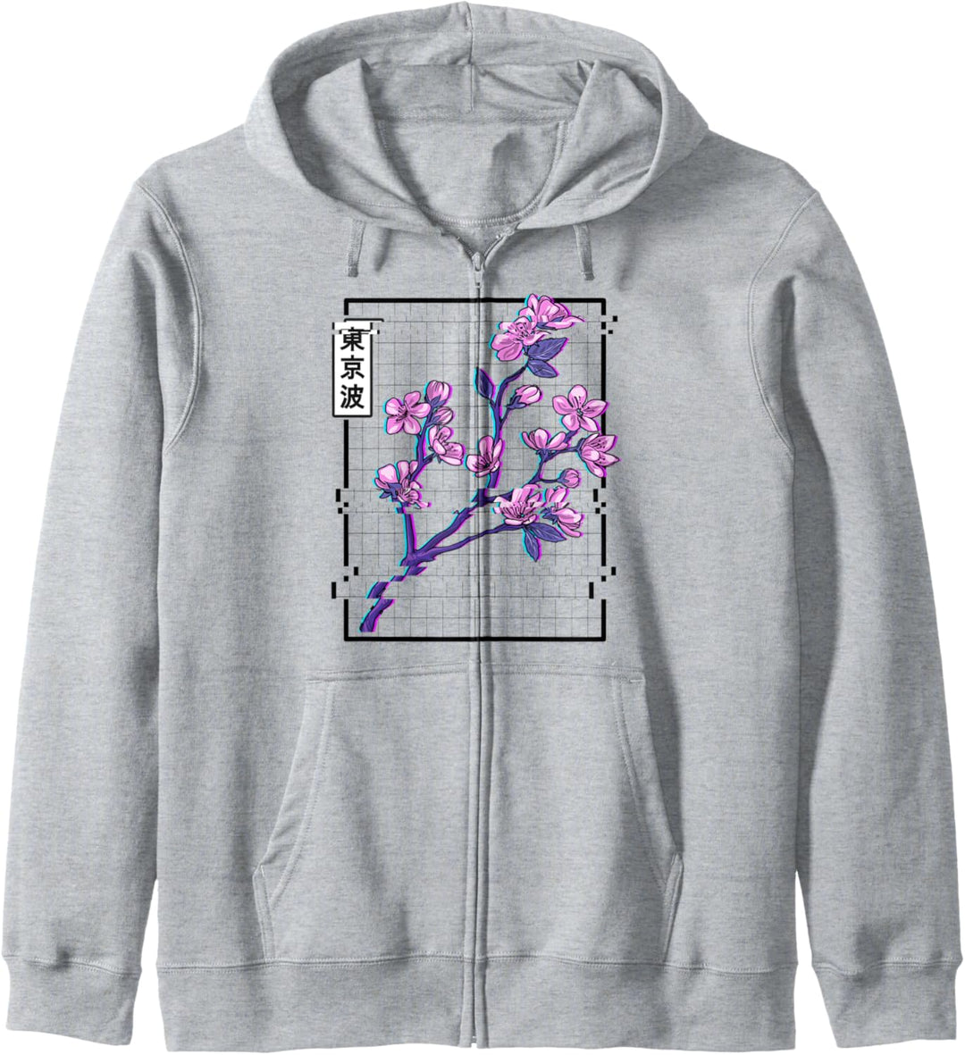 Cherry Blossom Glitch Pastell Japan Art Vaporwave Ästhetisch Kapuzenjacke